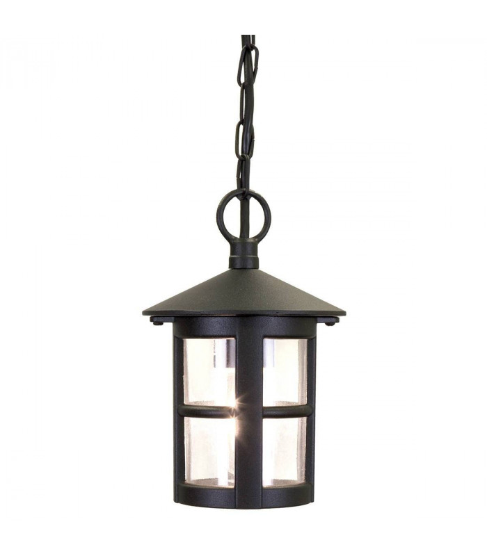 1 Light Outdoor Ceiling Lantern Black IP43, E27
