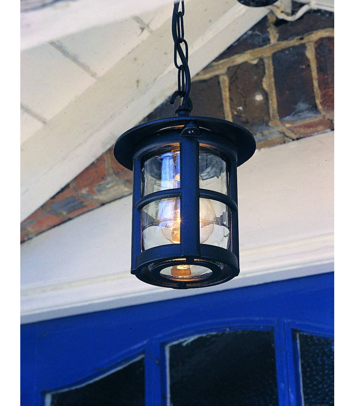 1 Light Outdoor Ceiling Lantern Black IP43, E27