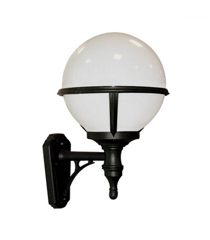 1 Light Outdoor Globe Wall Lantern Light Black IP44, E27
