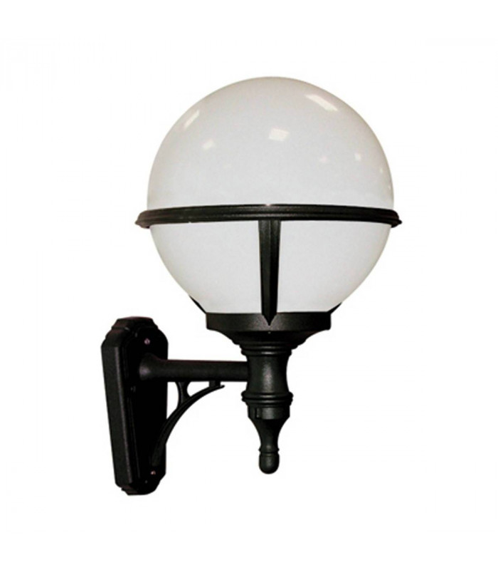 1 Light Outdoor Globe Wall Lantern Light Black IP44, E27
