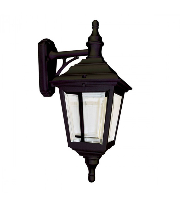 1 Light Outdoor Coastal Wall Lantern Light Black IP44, E27