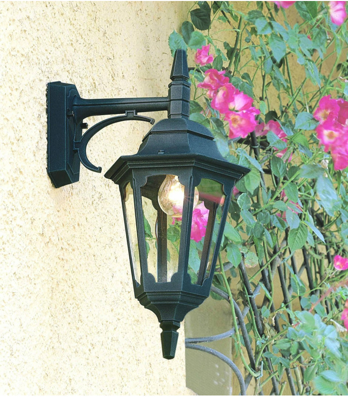 1 Light Outdoor Wall Lantern Light Black IP44, E27