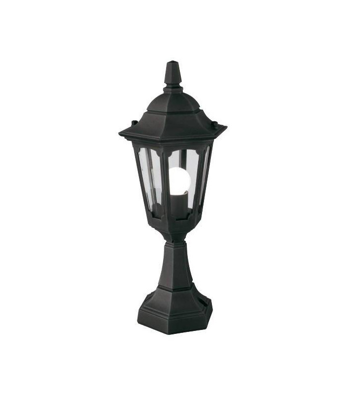 1 Light Outdoor Pedestal Lantern Black IP44, E27