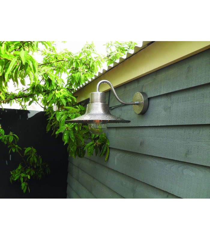 1 Light Outdoor Fisherman Dome Wall Light Antique Nickel IP44, E27