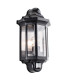 PIR Outdoor Wall Lantern Satin Black Paint, Clear Polycarbonate IP44, E27