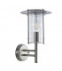 1 Light Outdoor Wall Lantern Polished Stainless Steel, Clear Polycarbonate IP44, E27