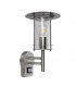 PIR 1 Light Outdoor Wall Lantern Polished Stainless Steel, Clear Polycarbonate IP44, E27