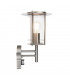 PIR 1 Light Outdoor Wall Lantern Polished Stainless Steel, Clear Polycarbonate IP44, E27