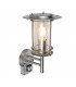 PIR 1 Light Outdoor Wall Lantern Polished Stainless Steel, Clear Polycarbonate IP44, E27