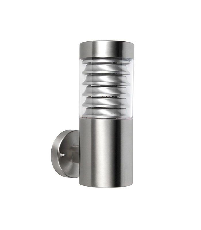 1 Light Outdoor Coastal Wall Light, Marine Grade Brushed Stainless Steel IP44, E27