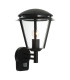 PIR 1 Light Outdoor Wall Lantern Matt Black, Clear Polycarbonate IP44, E27