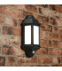 PIR 1 Light Outdoor Wall Light Frosted Polycarbonate, Matt Black Textured IP44, E27