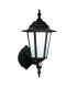 PIR 1 Light Outdoor Wall Lantern Frosted Polycarbonate, Matt Black Textured IP44, E27