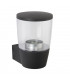1 Light Outdoor Wall Light Clear Polycarbonate, Dark Matt Anthracite Paint IP44, GU10