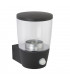 PIR 1 Light Outdoor Wall Light Clear Polycarbonate, Dark Matt Anthracite Paint IP44, GU10