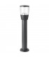 Outdoor Bollard Light Clear Polycarbonate, Textured Dark Matt Anthracite Paint IP44, GU10