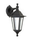 1 Light Outdoor Wall Lantern Clear Glass, Black Polypropylene IP44, E27