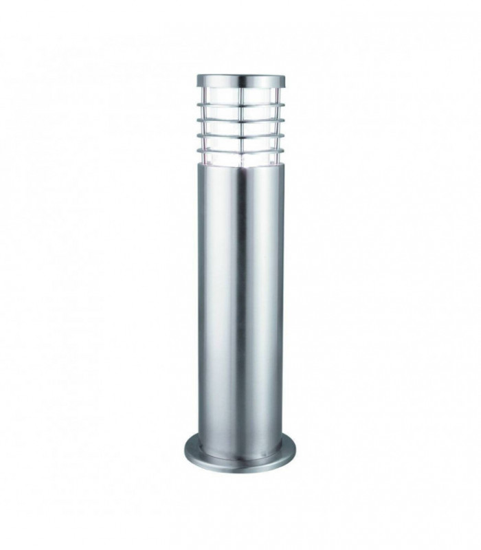 1 Light Outdoor Bollard Light Satin Silver IP44, E27
