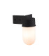 1 Light Outdoor Wall Light White Glass, Black Polycarbonate IP44, E27