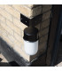 1 Light Outdoor Wall Light White Glass, Black Polycarbonate IP44, E27