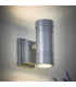 2 Light Outdoor Up Down Wall Light Aluminium IP55 with Clear Glass, GU10
