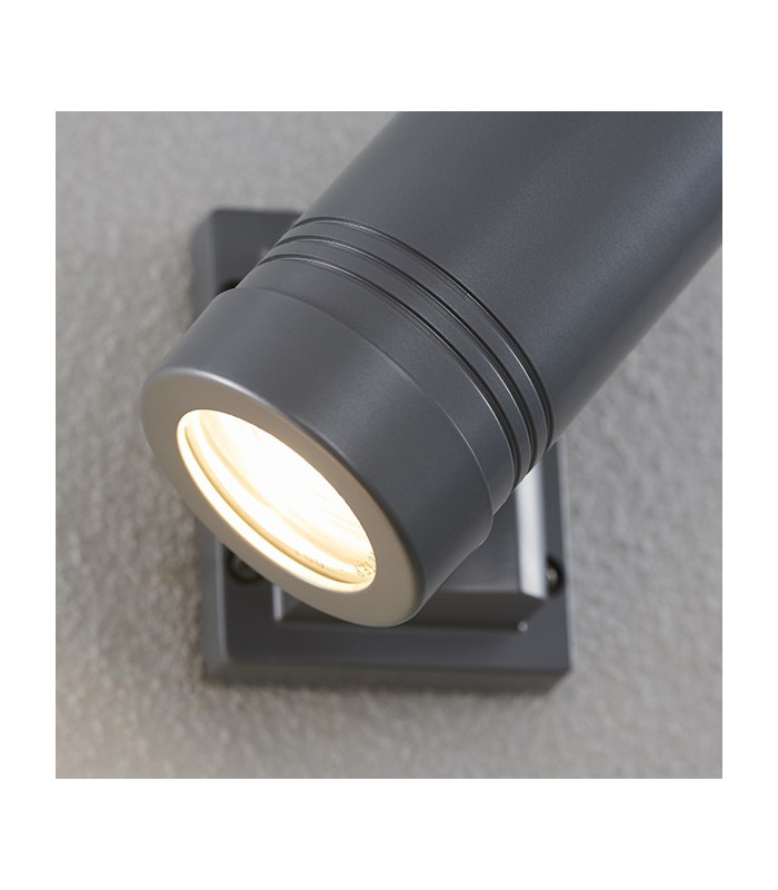 2 Light Outdoor Up Down Wall Light Aluminium IP55 with Clear Glass, GU10