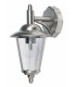 1 Light Outdoor Wall Lantern Polished Stainless Steel, Clear Polycarbonate IP44, E27