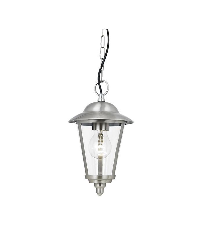 1 Light Outdoor Ceiling Pendant Light Polished Stainless Steel, Clear Polycarbonate, E27
