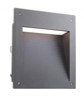 LED Outdoor Large Recessed Wall Light Urban Grey IP65