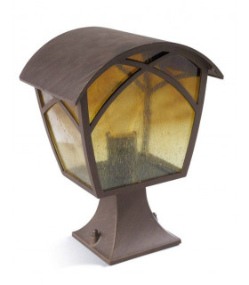1 Light Outdoor Post Lantern Rusty Brown, E27