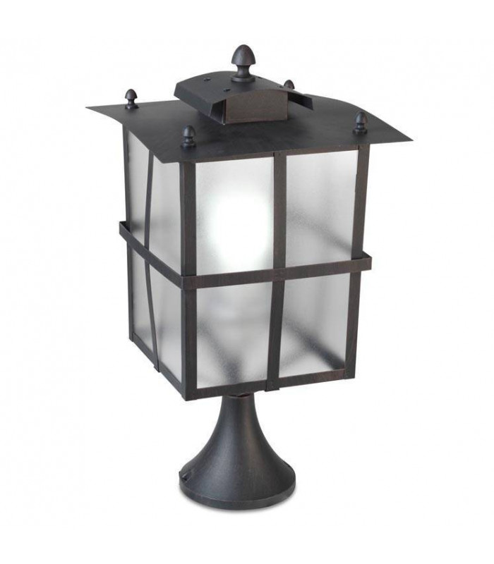 1 Light Outdoor Post Lantern Rusty Brown IP65, E27