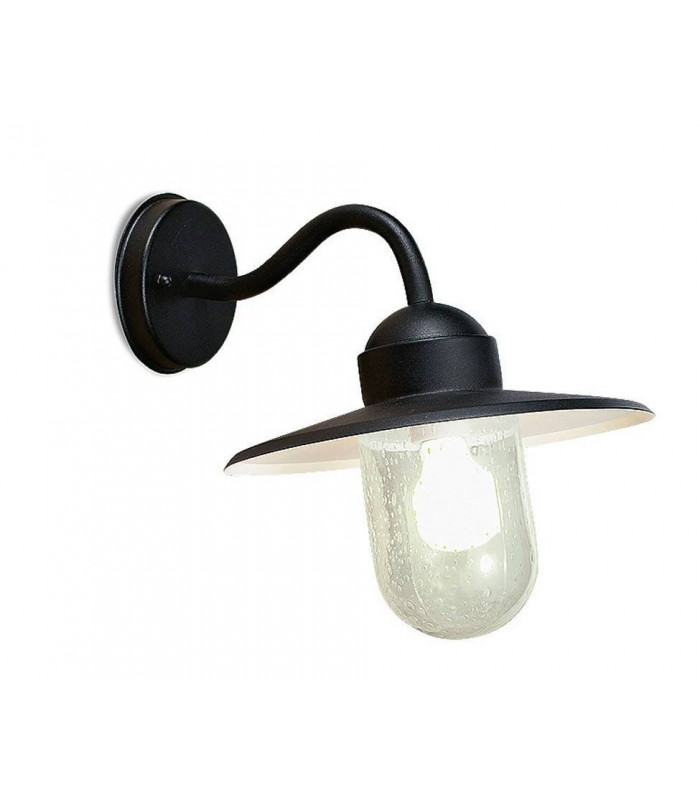 1 Light Outdoor Fisherman Dome Wall Light Black IP44, E27