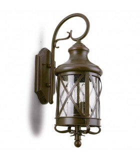 3 Light Outdoor Wall Lantern Rusty Brown, E14