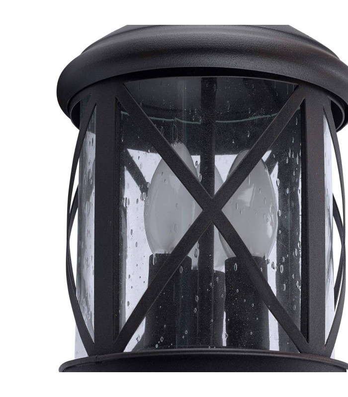 3 Light Outdoor Wall Lantern Rusty Brown, E14