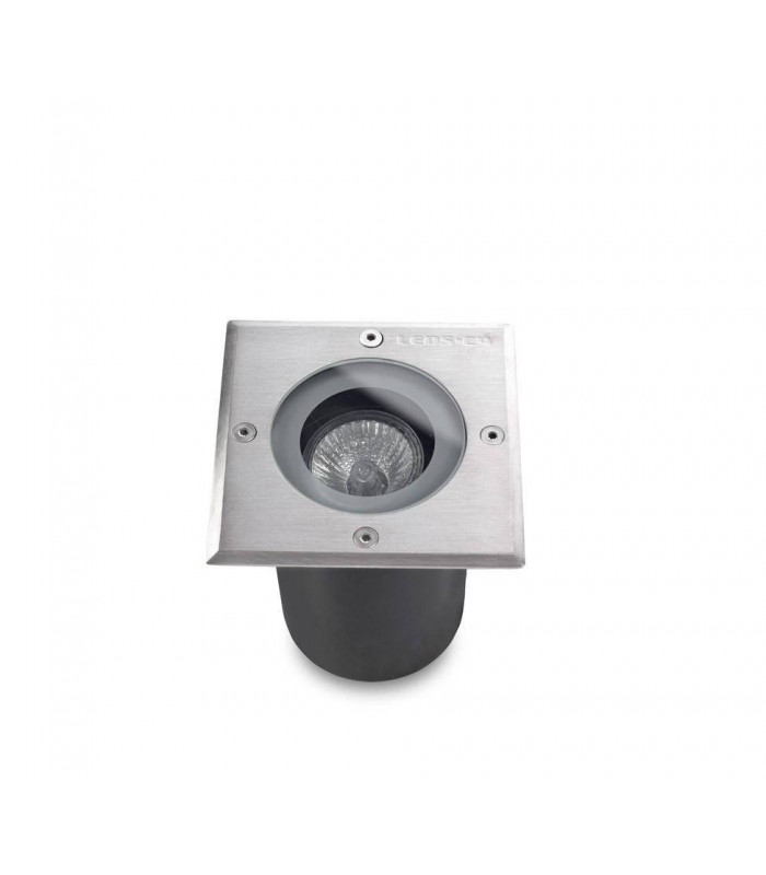 1 Light Square Recessed Floor Light Stainless Steel Aisi 316 IP67, GU10