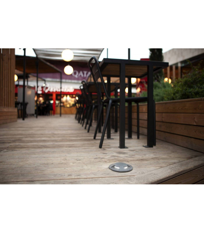 1 Light Recessed Floor Light Grey IP67, E27