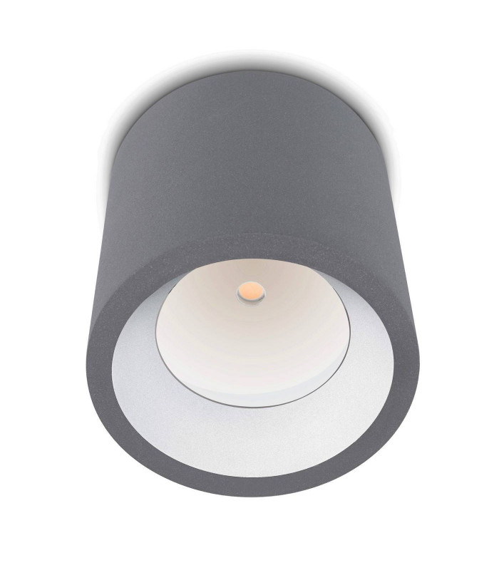LED 1 Light Outdoor Surface Mounted Ceiling Light Grey IP65