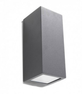 2 Light Outdoor Wall Light Urban Grey IP44, GU10
