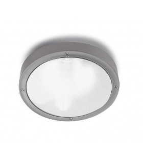 1 Light Small Outdoor Ceiling Light Grey IP65, E27