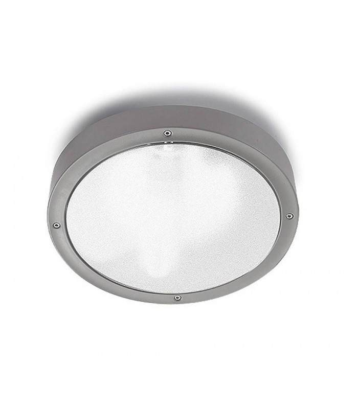 1 Light Small Outdoor Ceiling Light Grey IP65, E27