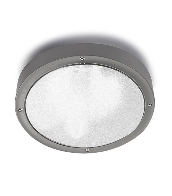 1 Light Small Outdoor Ceiling Light Grey IP65, E27