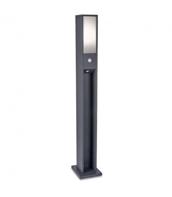 LED 2 Light Outdoor Bollard Light Urban Grey with PIRSensor IP65, E27