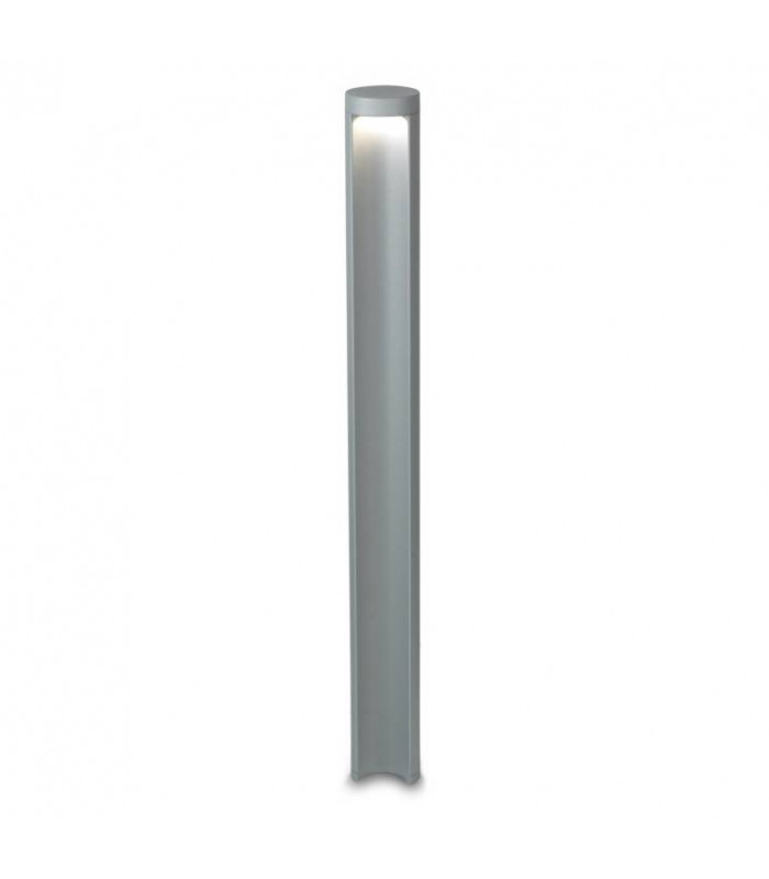 LED 1 Light Outdoor Bollard Light Grey IP65