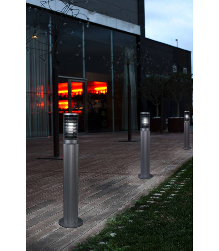 1 Light Outdoor Bollard Light Grey IP65