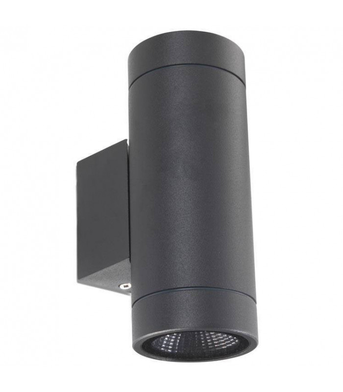 LED 2 Light Outdoor Up Down Wall Light Urban Grey IP44