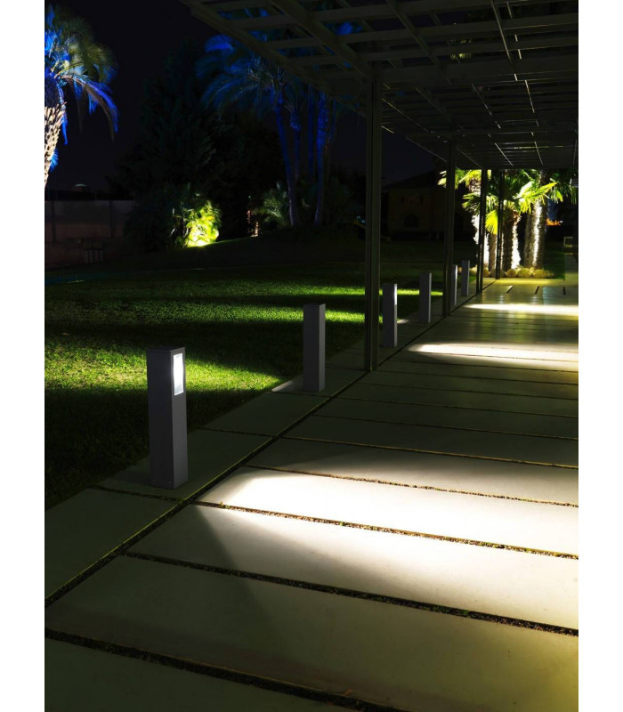 1 Light Adjustable Outdoor Bollard Light Urban Grey IP65, GU10