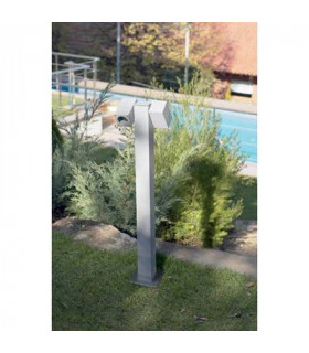 2 Light Adjustable Outdoor Bollard Lamp Grey IP44, GU10