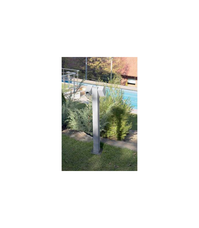 2 Light Adjustable Outdoor Bollard Lamp Grey IP44, GU10