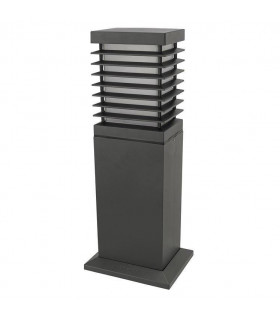 1 Light Rectangle Outdoor Bollard Light Urban Grey IP44, E27