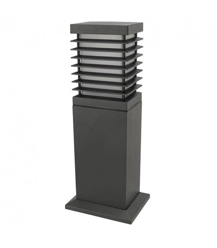 1 Light Rectangle Outdoor Bollard Light Urban Grey IP44, E27